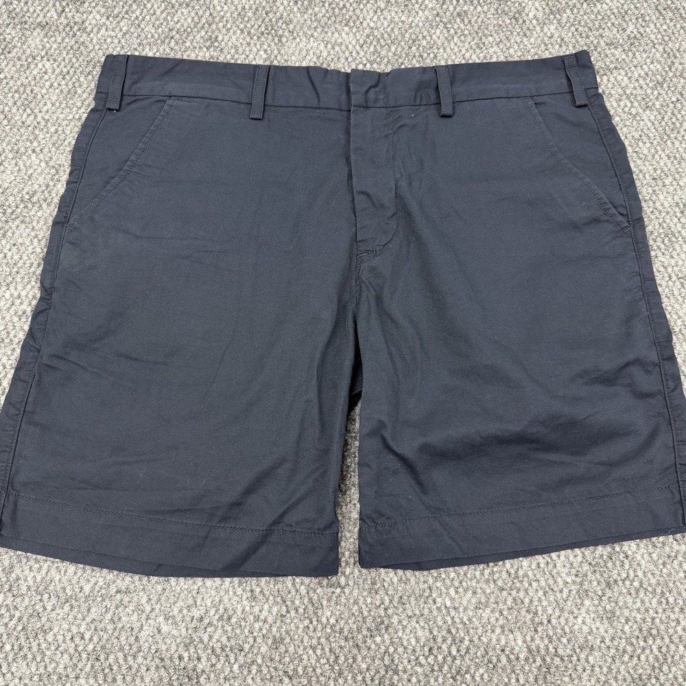 Gustin Men's 35 Chino Shorts Cotton Flat Front Blue USA Made 7"